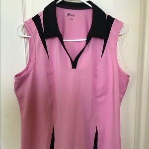 Ladies pink and black golf shirt